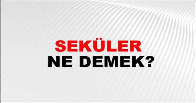 Seküler Ne Demek